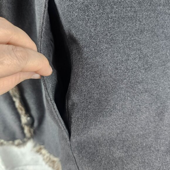 J. Jill Women Charcoal Gray Vest Faux Fur Trim Western Viking Cabin Size 3X Boho - Picture 3 of 10